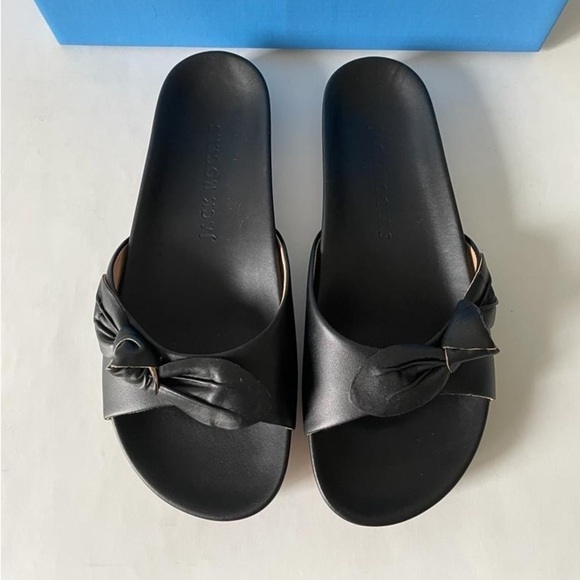 NIB Jack Rogers Dorothy Bow Leather Slide Sandals - Picture 3 of 8